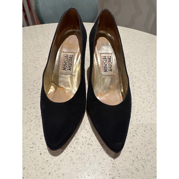 Timothy Hitsman Shoes - Timothy Hitsman Vintage Black Pumps Gold Star Studded Heels Size 6.5 24308